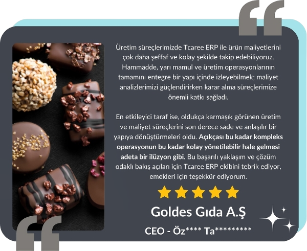 Goldes Gıda testimonial